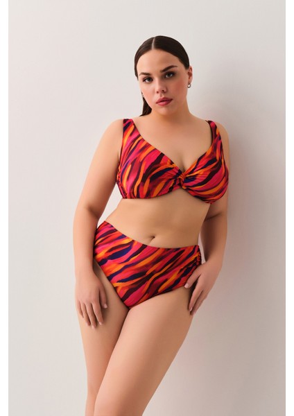 Flame Önü Burgulu Balensiz Bikini Üst