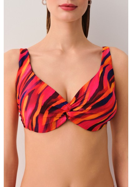 Flame Önü Burgulu Balensiz Bikini Üst
