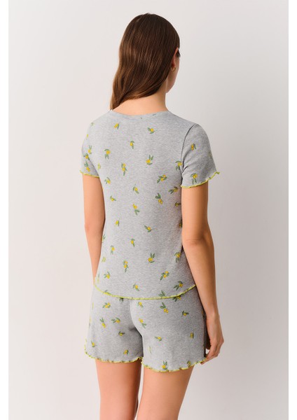 Mina Gömlek Yaka Şort Pijama Takımı fırsatları