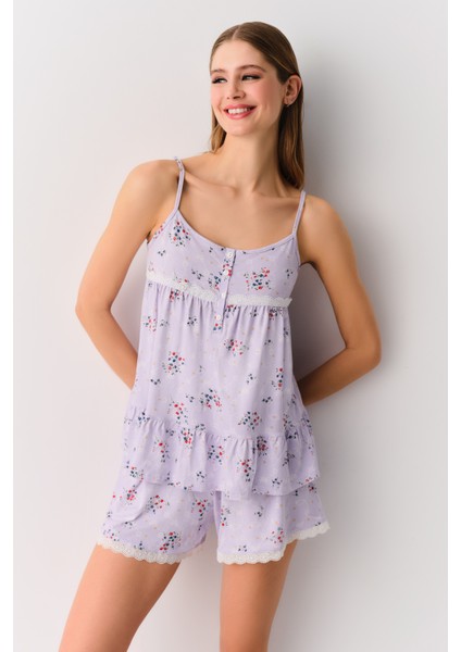 Catalina Kadın Şort Pijama Takımı Çiçek Desenli Yazlık Rahat Tasarım fiyatları