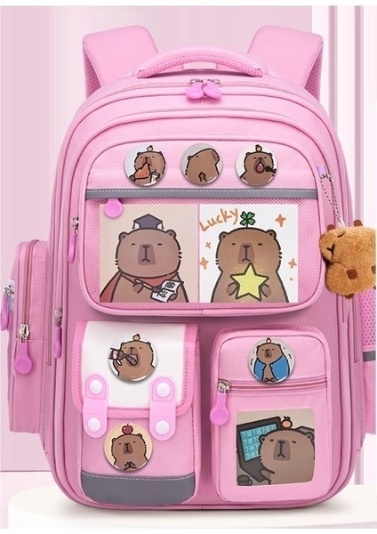Erkek ve Kız Çocukları Için Capybara Okul Çantası Büyük Kapasiteli Sevimli Capybara Sırt Çantası (Yurt Dışından)
