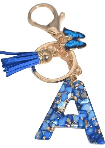 Bailu Moda Mavi Sırlı Taş Adan Zye Harf Anahtarlık 26 Baş Harf Alfabe Püskül Kolye Araba A (Yurt Dışından) fiyatları