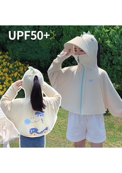 Çocuklar Için Buz Ipek UPF50+ Anti-Ultraviyole Işık Nefes Alabilen Pelerin Güneş Koruma Giysisi (Yurt Dışından)