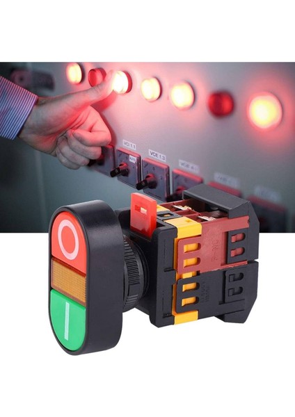 APBB-22/25N Çift Butonlu Çift Apbb-22, LED Işıklı Anahtar No+Nc Anlık Buton Anahtarı Kırmızı Veya Yeşil Butonla fiyatları