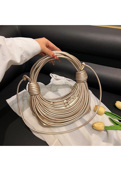 Moda Düğümlü Çanta Dokulu Dokuma Çok Renkli Popüler Çapraz Çanta (Yurt Dışından)