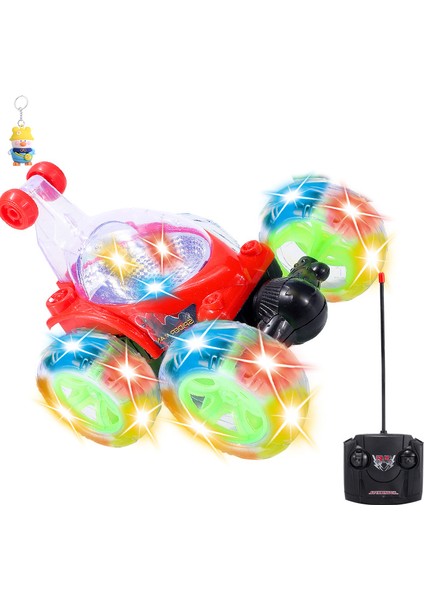 Işık ve Müzik ile Elektrikli Serin Tumbling Stunt Arazi Aracı Uzaktan Kumanda Tumbling Oyuncak (Yurt Dışından)