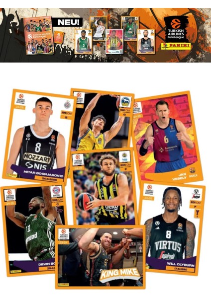 Panini 2024-25 Turkish Airlines Euroleague Sticker 20 Paket (100 Adet Sticker) fırsatları