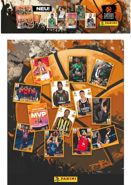 Panini 2024-25 Turkish Airlines Euroleague Sticker 5 Paket (25 Adet Sticker)