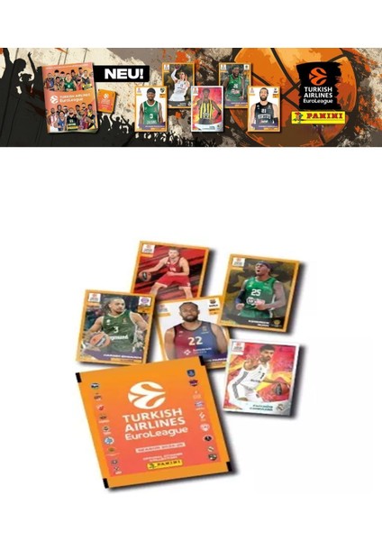 Panini 2024-25 Turkish Airlines Euroleague Sticker 5 Paket (25 Adet Sticker)