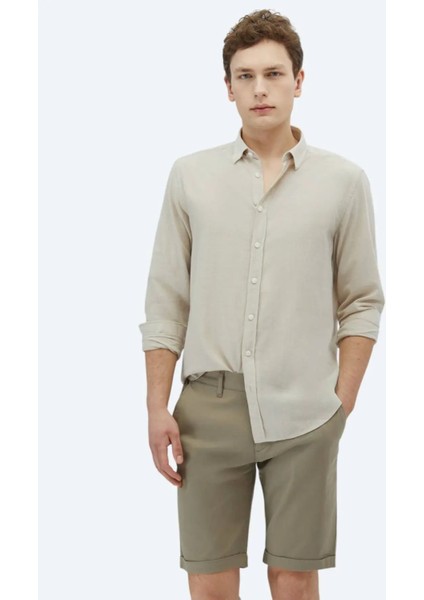 Taş Düz Regular Fit Dokuma Casual %100 Pamuk Gömlek