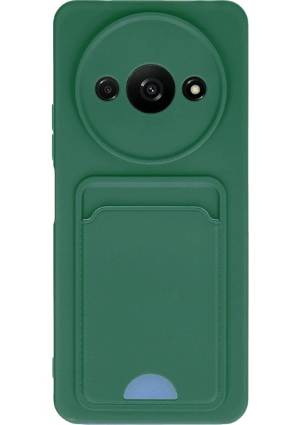 Xiaomi Redmi A3 4g Kılıf Kelvin Kartvizitli Silikon - Koyu Yeşil Ynsmr