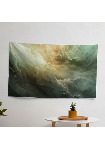 Rüya Gibi Soyut Sanat Duvar Örtüsü - Pamuk ve Polyester, Ranforce Kumaş, Canlı Renkler