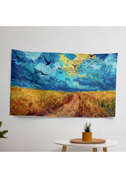 Vincent Van Gogh Buğday Tarlası Kanvas Tablo - Ranforce Kumaş ve Süblimasyon Baskılı Canlı