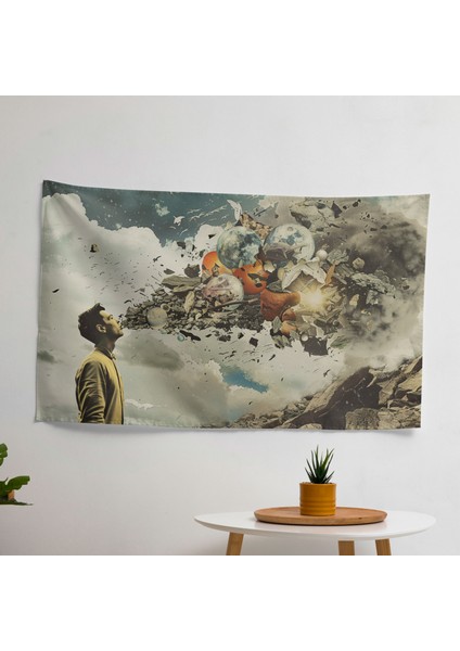 Sürrealizm Duvar Örtüsü - Canlı Renkler, Yatak Odası, Oturma Odası, Yurt Için Hafif Kumaş