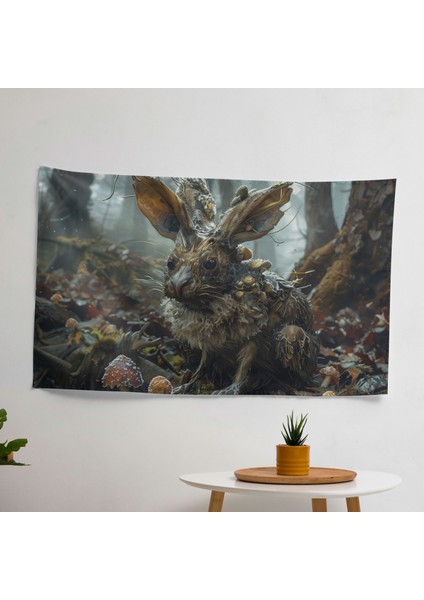 Sürrealizm Melez Yaratıklar Duvar Örtüsü | %100 Pamuk ve Polyester | Canlı Renkler | Yatak