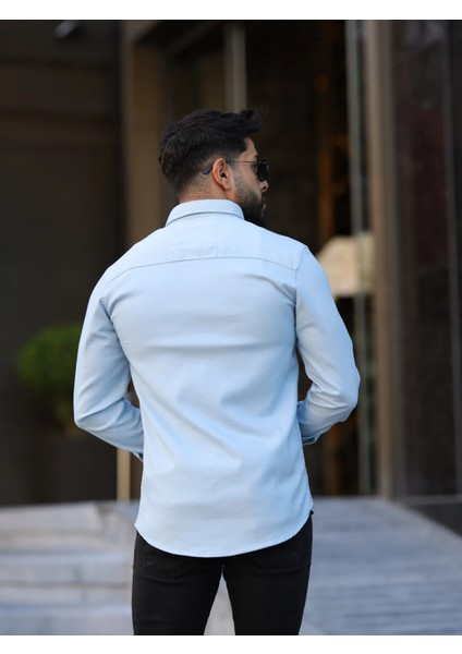 Slim Fit Haki Oxford Düğmeli Yaka Kolay Ütülenebilir Nakış Detaylı Pamuklu Erkek Gömlek fiyatları
