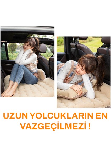 Araç Içi Şişme Yatak- Araba Seyahat ve Kamp Suv ve Binek Araçlara Uygun, Iki Hava Yastıklı
