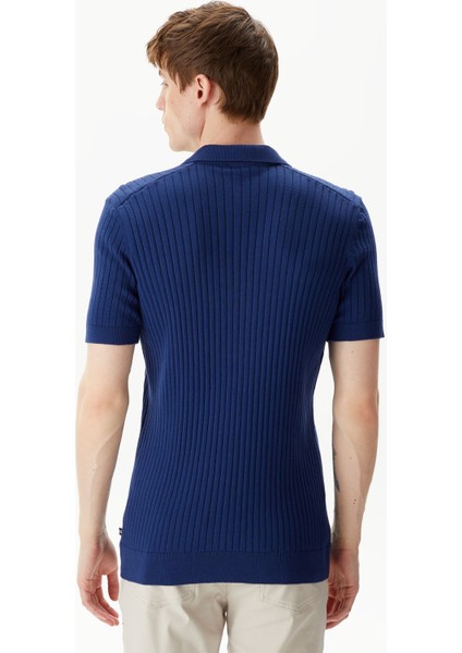 Erkek Mavi Classic Fit Kısa Kollu Kazak fiyatları