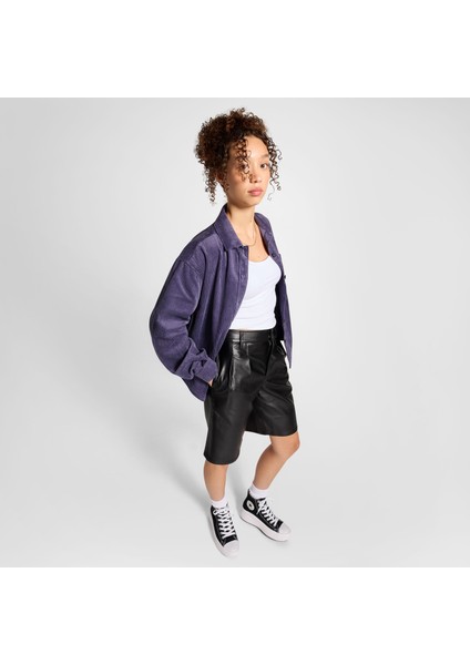 Classic Kadın Kadife Mor Gömlek fiyatları