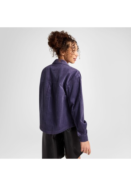 Classic Kadın Kadife Mor Gömlek modelleri