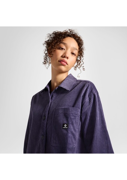 Classic Kadın Kadife Mor Gömlek indirimleri