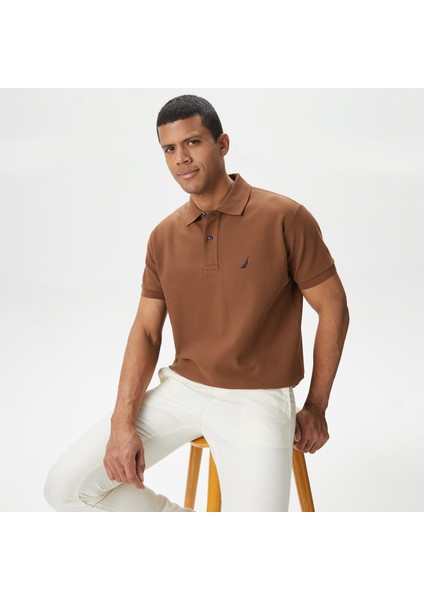Erkek Kahverengi Classic Fit Kısa Kollu Polo