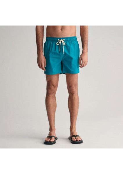 Erkek Mavi Regular Fit Logolu Mayo Şort modelleri