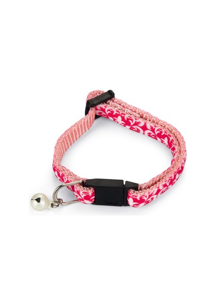 Yavru Kedi Boyun Tasması, Zilli, Pembe, 16-23CM