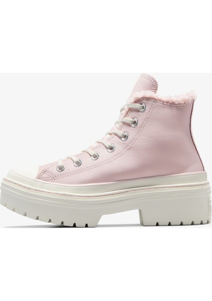 Chuck Taylor All Star Lugged Heel Unisex Pembe Deri Platform Bot fırsatları