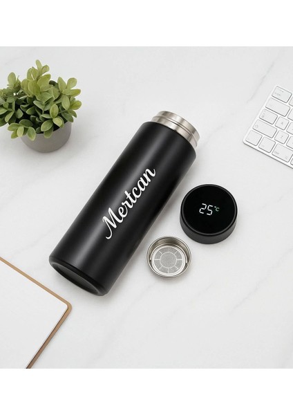 Kişiye Özel Siyah Dereceli Termos, Kupa ve Tükenmez Kalem Hediye Seti-1 | Babalar Günü Hediyesi, Yeni Iş Hediyesi, Öğretmene Hediye modelleri