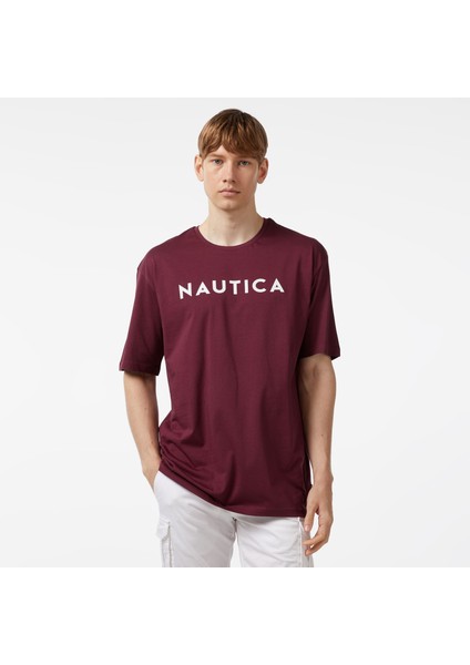 Erkek Bordo Oversize T-Shirt