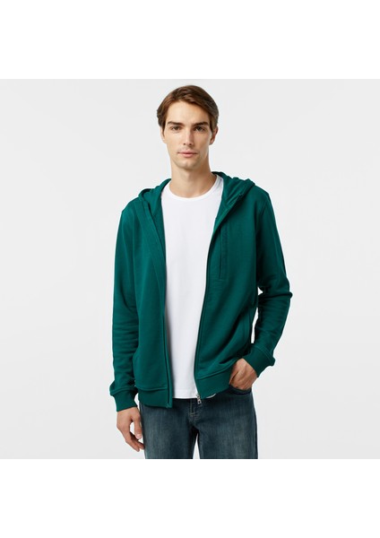 Erkek Yeşil Standart Fit Sweatshirt