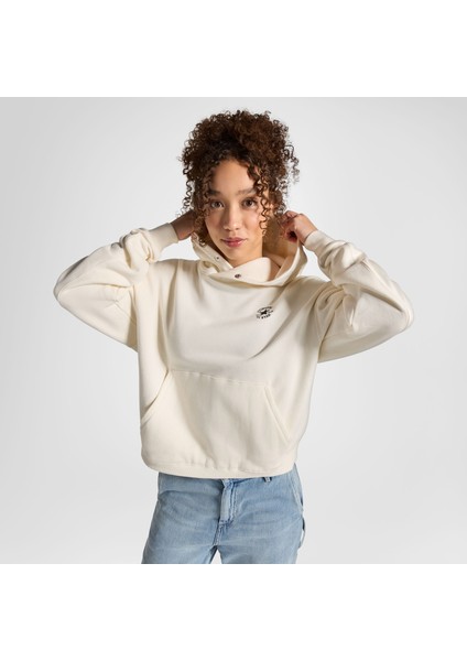 Classic Kadın Oversized Fit Krem Hoodie