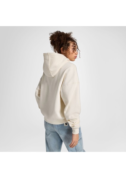 Classic Kadın Oversized Fit Krem Hoodie
