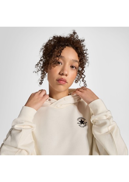 Classic Kadın Oversized Fit Krem Hoodie