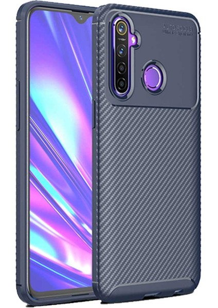 Realme 5 Pro Karbon Desenli Negro Silikon Kılıf