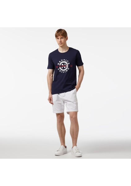 Erkek Lacivert Standart Fit Kısa Kollu Baskılı T-Shirt modelleri