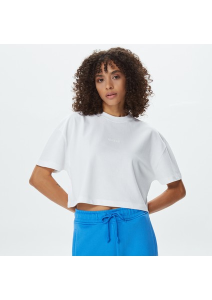 Unıted4 Classic Kadın Beyaz Crop T-Shirt