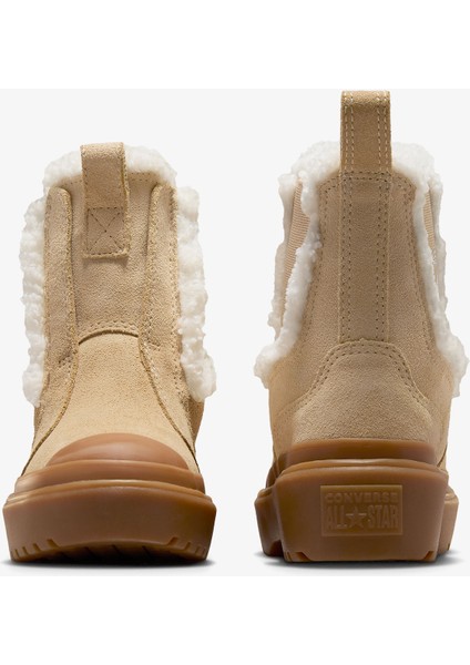 Chuck Taylor All Star Chelsea Lugged Çocuk Kahverengi Süet Platform Bot modelleri