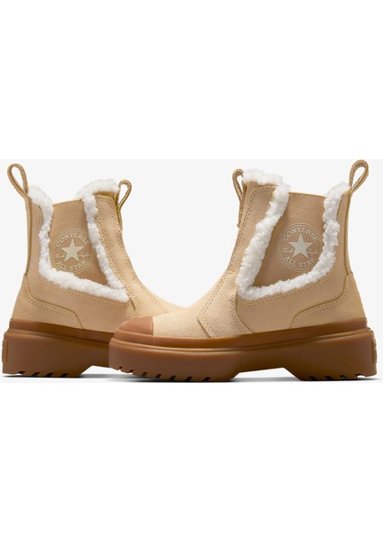 Chuck Taylor All Star Chelsea Lugged Çocuk Kahverengi Süet Platform Bot indirimleri