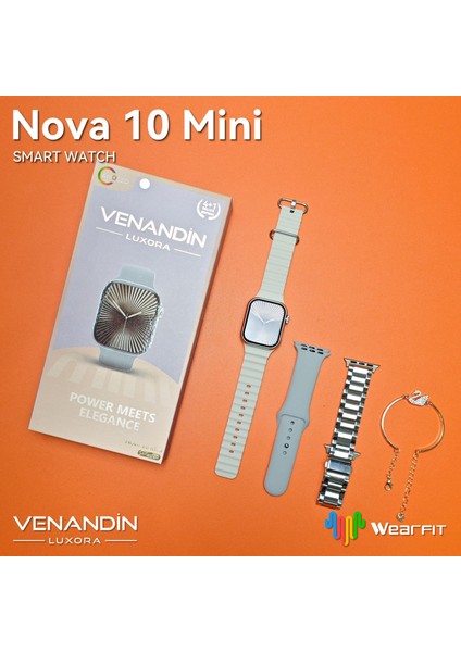 MISAWA Nova 10 Mini Akıllı Saat (3 Kordon + Kuğu Bilezik)