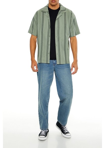 Dokulu Çizgili Gömlek fırsatları