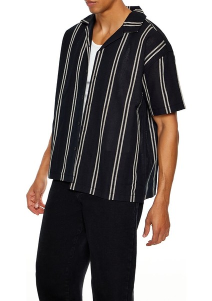 Dokulu Çizgili Gömlek