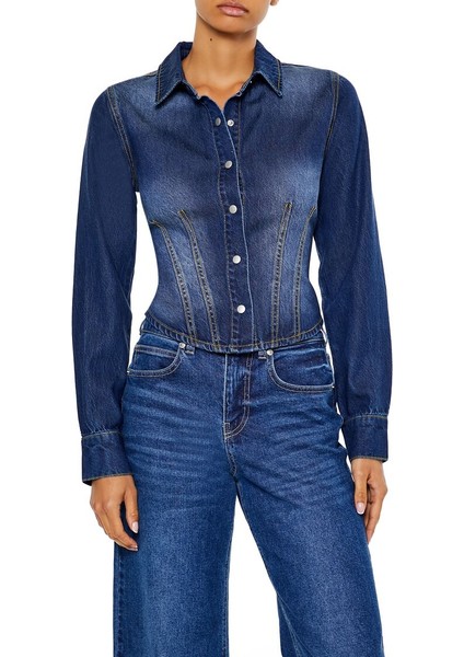 Denim Uzun Kollu Gömlek