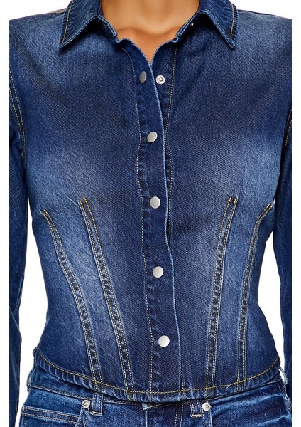 Denim Uzun Kollu Gömlek modelleri