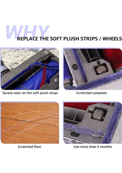 10 Adet Taban Tekerlekleri V6 V7 V8 V10 V11 V15 DC58 DC59 DC62 Doğrudan Tahrikli Temizleyici Silindir Parçaları Için Yedek (Yurt Dışından) modelleri