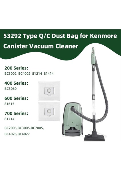 12 Adet 53292 Tip Q/c Hazneli Vakum Torbaları 200 400 600 700 800 Serisi Temizleyici Yedek Torbası (Yurt Dışından) modelleri