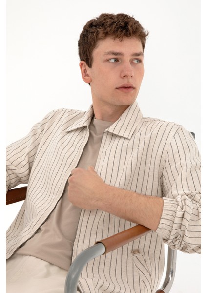 Erkek Krem Dokuma Mont 50299602-VR071 fiyatları