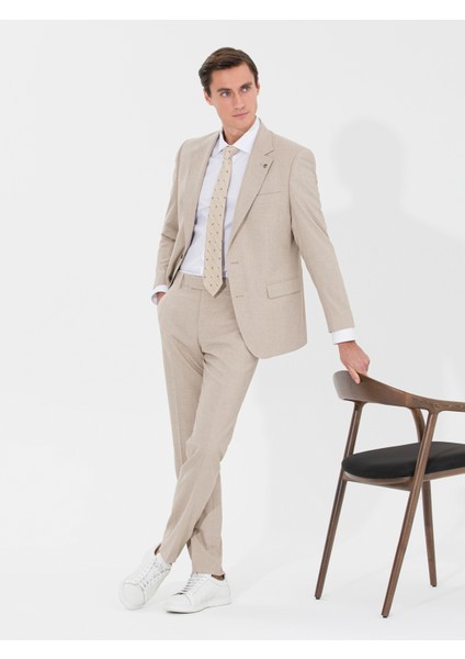 Erkek Bej Slim Fit Takım Elbise 50269373-VR011 modelleri