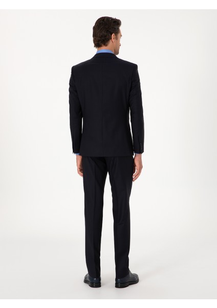 Erkek Lacivert Slim Fit %100 Yün Klasik Takım Elbise 50304078-VR033